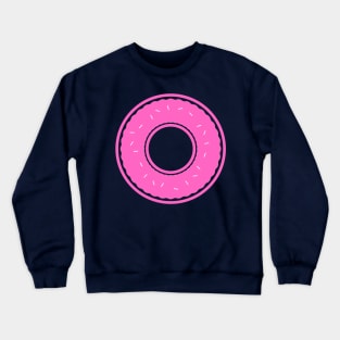 Bright Pink Donut with sprinkles Crewneck Sweatshirt